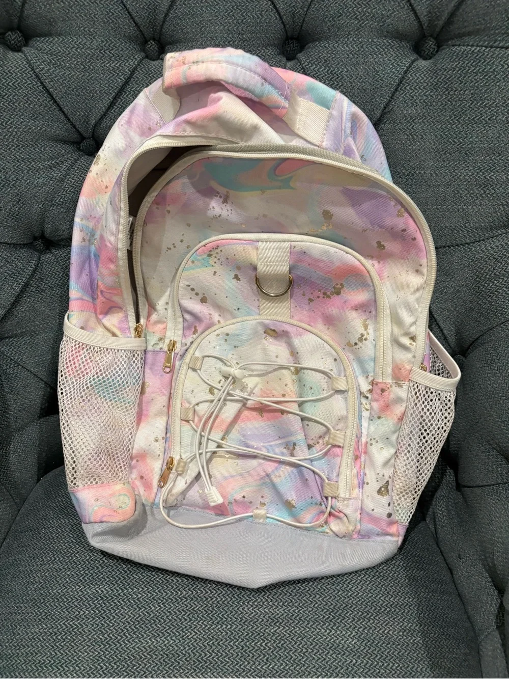 Pottery Barn Teen *Limited Edition* Pastel Swirl Backpack with Gold Accents